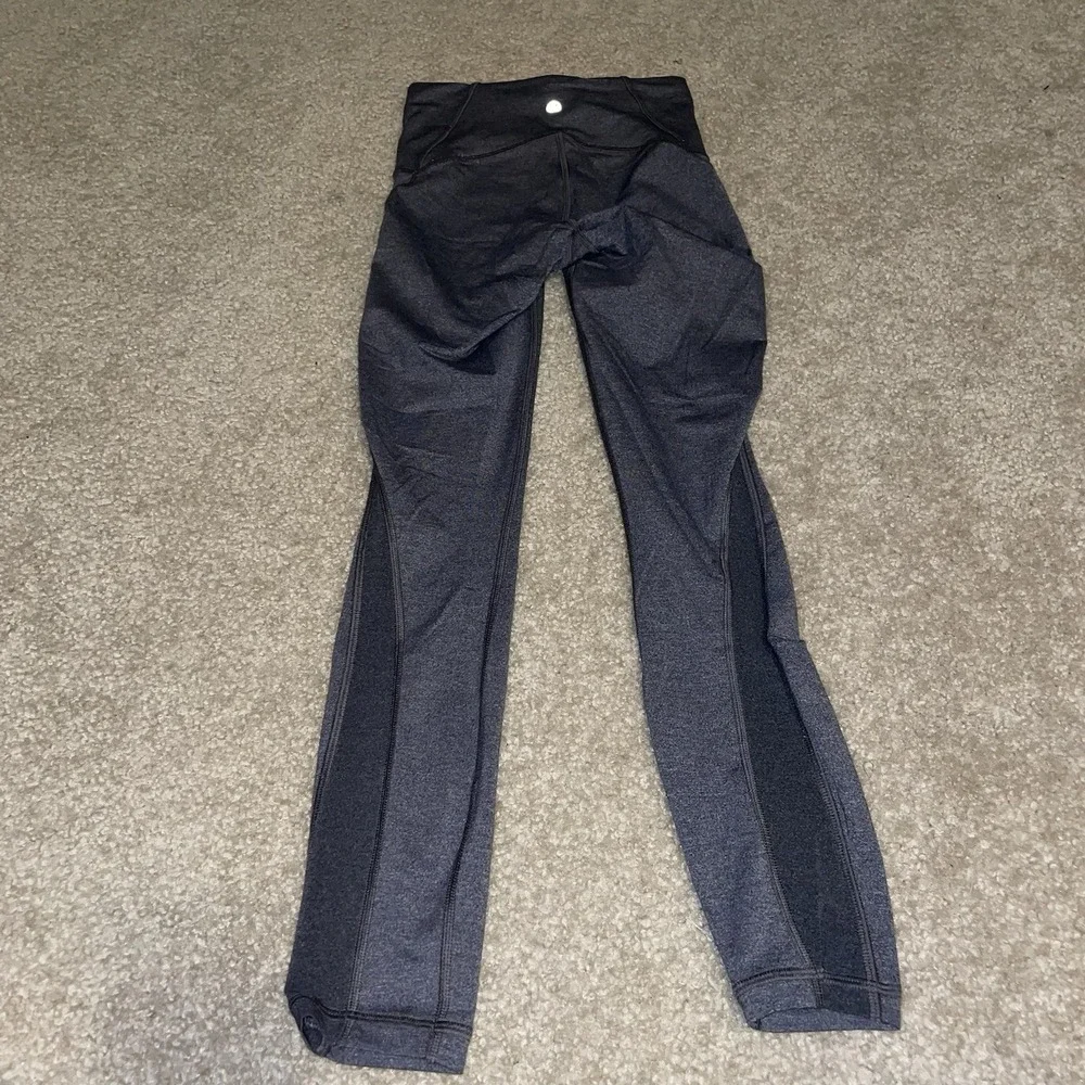 Lululemon‎ High Times Pant Heathered Grey Space Dye Mesh Leggings Size 2